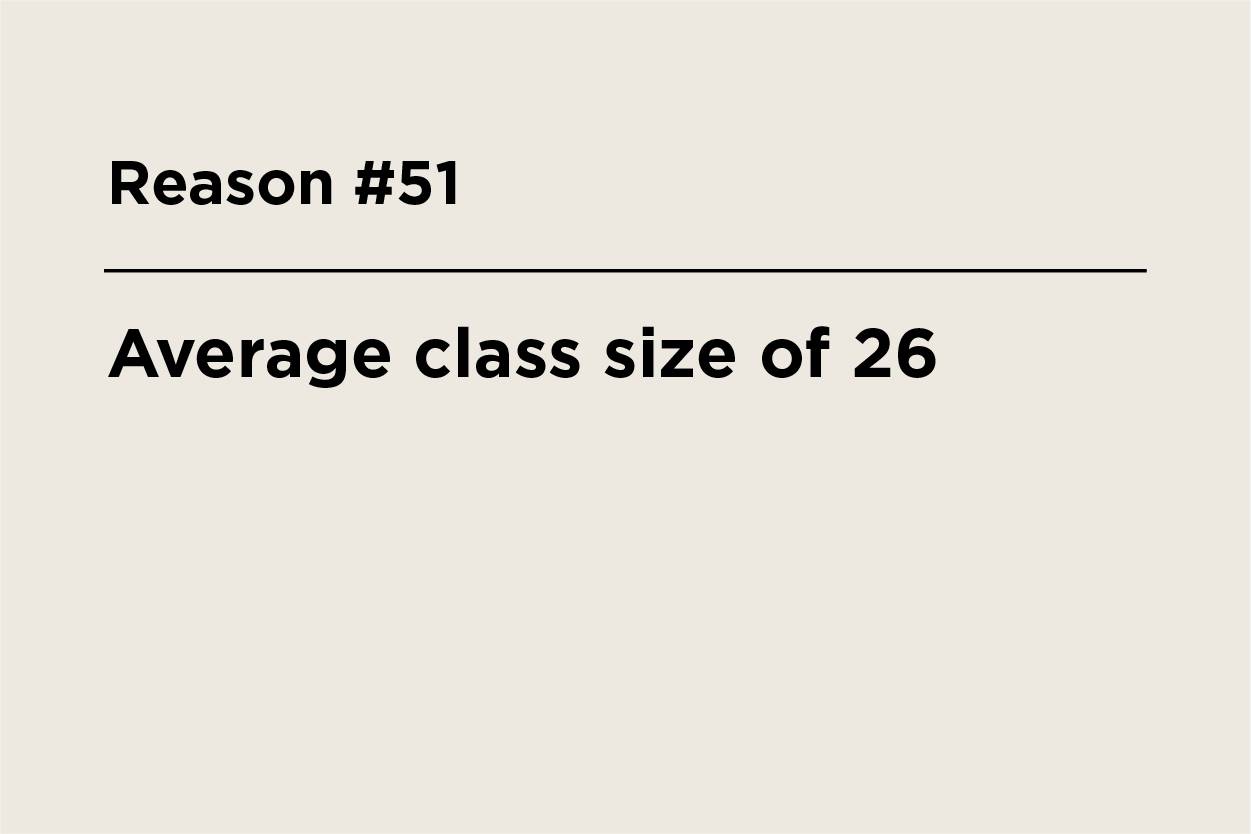 Average class size of 26